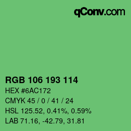 Color code: RGB 106 193 114 | qconv.com