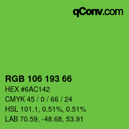 Color code: RGB 106 193 66 | qconv.com