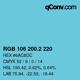 カラーコード: RGB 106 200.2 220 | qconv.com