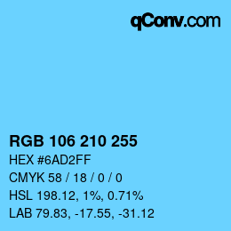 Code couleur: RGB 106 210 255 | qconv.com