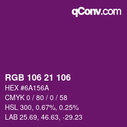 Color code: RGB 106 21 106 | qconv.com
