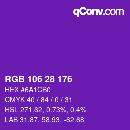 Color code: RGB 106 28 176 | qconv.com