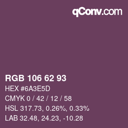 Code couleur: RGB 106 62 93 | qconv.com