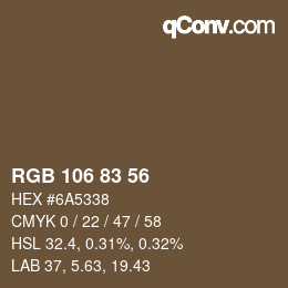Farbcode: RGB 106 83 56 | qconv.com