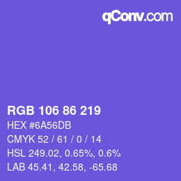 Color code: RGB 106 86 219 | qconv.com