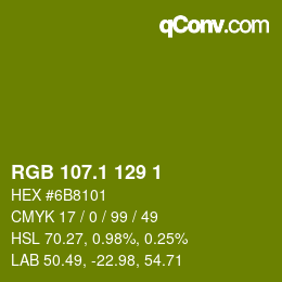 カラーコード: RGB 107.1 129 1 | qconv.com