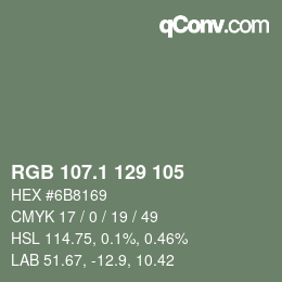 Color code: RGB 107.1 129 105 | qconv.com