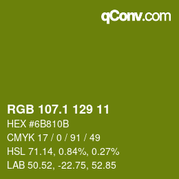 カラーコード: RGB 107.1 129 11 | qconv.com