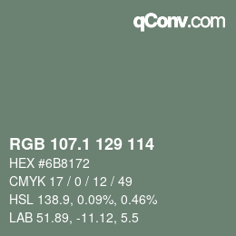 Farbcode: RGB 107.1 129 114 | qconv.com