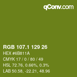 カラーコード: RGB 107.1 129 26 | qconv.com