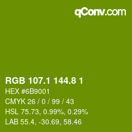 カラーコード: RGB 107.1 144.8 1 | qconv.com