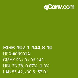 カラーコード: RGB 107.1 144.8 10 | qconv.com
