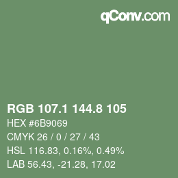 Farbcode: RGB 107.1 144.8 105 | qconv.com