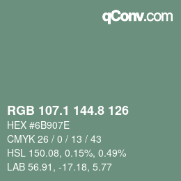 Color code: RGB 107.1 144.8 126 | qconv.com