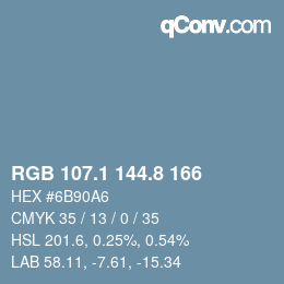 Color code: RGB 107.1 144.8 166 | qconv.com
