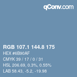 Color code: RGB 107.1 144.8 175 | qconv.com