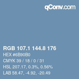 Color code: RGB 107.1 144.8 176 | qconv.com