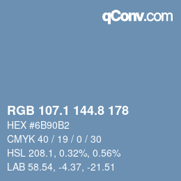Color code: RGB 107.1 144.8 178 | qconv.com