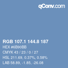 Color code: RGB 107.1 144.8 187 | qconv.com