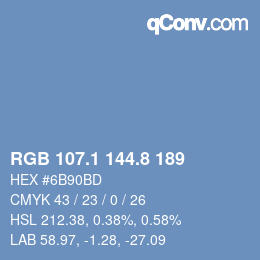 Color code: RGB 107.1 144.8 189 | qconv.com