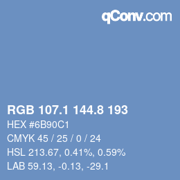 Color code: RGB 107.1 144.8 193 | qconv.com
