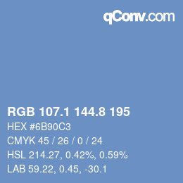 Farbcode: RGB 107.1 144.8 195 | qconv.com