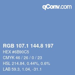 Color code: RGB 107.1 144.8 197 | qconv.com