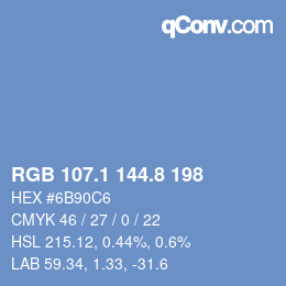 Color code: RGB 107.1 144.8 198 | qconv.com
