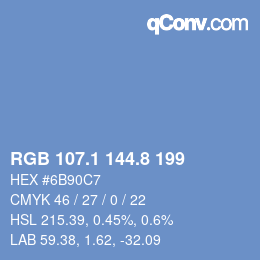 Farbcode: RGB 107.1 144.8 199 | qconv.com