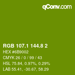 カラーコード: RGB 107.1 144.8 2 | qconv.com