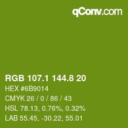 カラーコード: RGB 107.1 144.8 20 | qconv.com