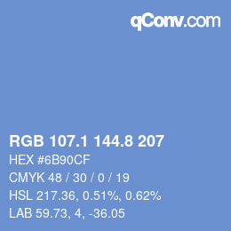 Color code: RGB 107.1 144.8 207 | qconv.com
