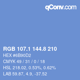 Color code: RGB 107.1 144.8 210 | qconv.com
