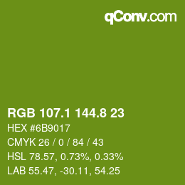 カラーコード: RGB 107.1 144.8 23 | qconv.com
