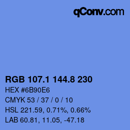 カラーコード: RGB 107.1 144.8 230 | qconv.com