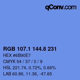 Farbcode: RGB 107.1 144.8 231 | qconv.com