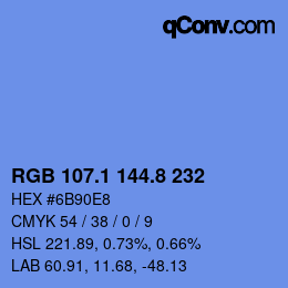 Color code: RGB 107.1 144.8 232 | qconv.com