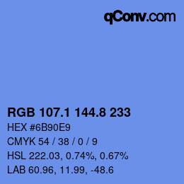Color code: RGB 107.1 144.8 233 | qconv.com