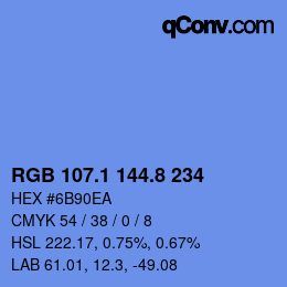 Color code: RGB 107.1 144.8 234 | qconv.com