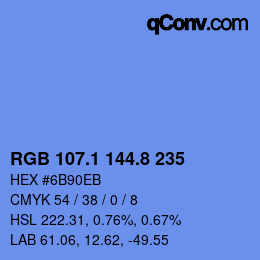 Color code: RGB 107.1 144.8 235 | qconv.com