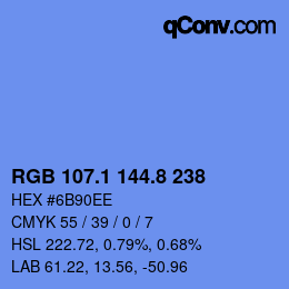 Color code: RGB 107.1 144.8 238 | qconv.com