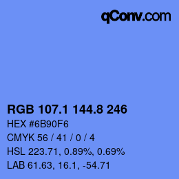Color code: RGB 107.1 144.8 246 | qconv.com