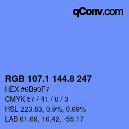 Color code: RGB 107.1 144.8 247 | qconv.com