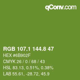 カラーコード: RGB 107.1 144.8 47 | qconv.com