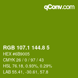 カラーコード: RGB 107.1 144.8 5 | qconv.com