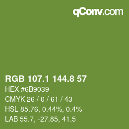 カラーコード: RGB 107.1 144.8 57 | qconv.com