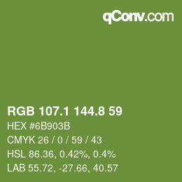 カラーコード: RGB 107.1 144.8 59 | qconv.com