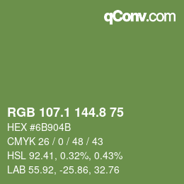 カラーコード: RGB 107.1 144.8 75 | qconv.com