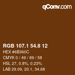 Code couleur: RGB 107.1 54.8 12 | qconv.com