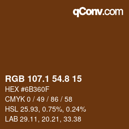 Color code: RGB 107.1 54.8 15 | qconv.com